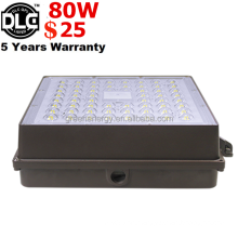 DLC cETL ETL led recessed canopy light 80w 10400w gas station low bay 5 years warranty super bright guangdong shenzhen factory